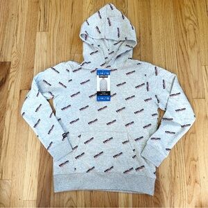 NWT Kirkland Signature Kids Light Gray Logo Hoodie Sz L 14/16